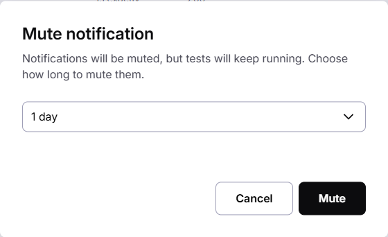 Mute notification dialog
